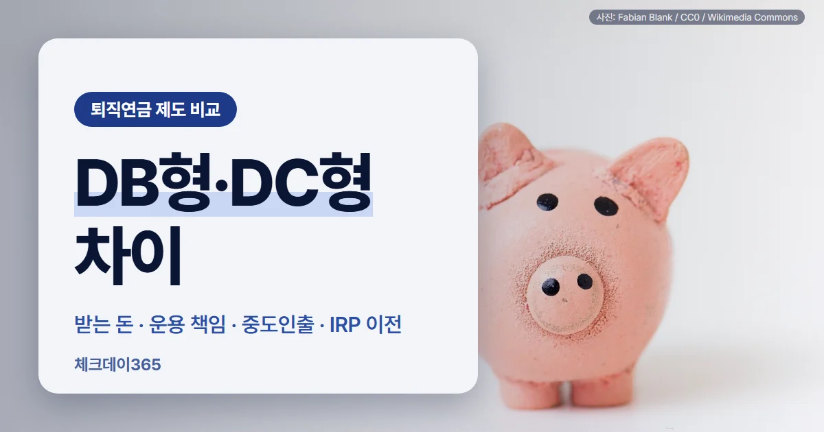 DB형·DC형 퇴직연금 차이 — 받는 돈, 운용 책임, 중도인출, IRP 이전 비교